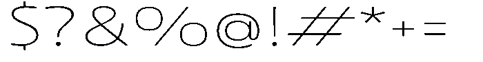 Betamax Thin Expanded Font OTHER CHARS