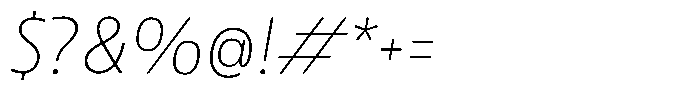 Betamax Thin Italic Font OTHER CHARS