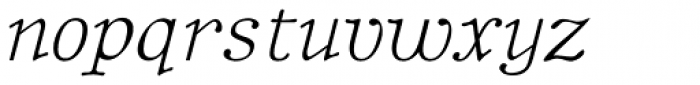 BetterTypeRight Thin Italic Font LOWERCASE
