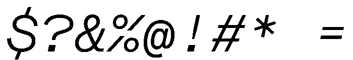BeltramMono LightItalic Font OTHER CHARS