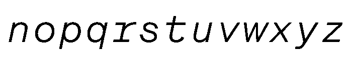 BeltramMono LightItalic Font LOWERCASE