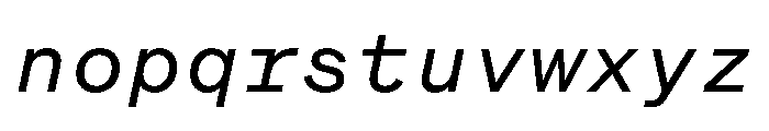 BeltramMono RegularItalic Font LOWERCASE