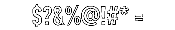 Bemba Sans Condensed Stroke Font OTHER CHARS