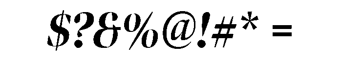 Bennet Banner Extra Condensed Extra Bold Italic Font OTHER CHARS