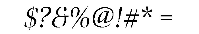Bennet Banner Light Italic Font OTHER CHARS