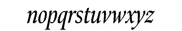 Bennet Display Extra Condensed Regular Italic Font LOWERCASE
