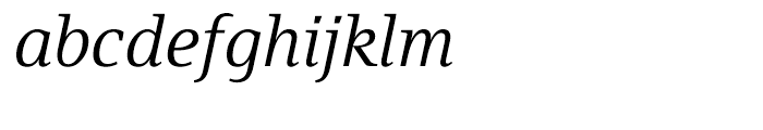BF Fiona Serif Regular Italic Font LOWERCASE
