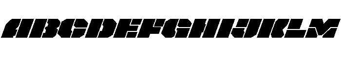 Bite Stencil Oblique Font UPPERCASE