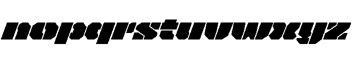 Bite Stencil Oblique Font LOWERCASE
