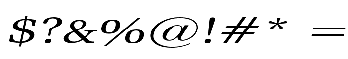 Bid Roman Extended Italic Font OTHER CHARS