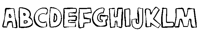 Big Kids Outline Font UPPERCASE