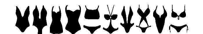 Bikini Silhouette Set Font OTHER CHARS