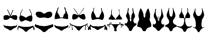 Bikini Silhouette Set Font UPPERCASE