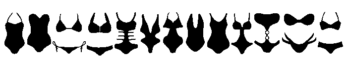 Bikini Silhouette Set Font UPPERCASE