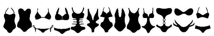 Bikini Silhouette Set Font LOWERCASE