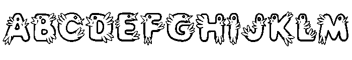Bird Cartoon Alphabet B Regular Font UPPERCASE