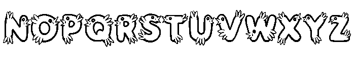 Bird Cartoon Alphabet B Regular Font LOWERCASE