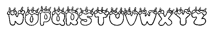 Birthday Cake By Squeeb Regular Font UPPERCASE
