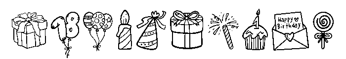 Birthday Joy Font OTHER CHARS