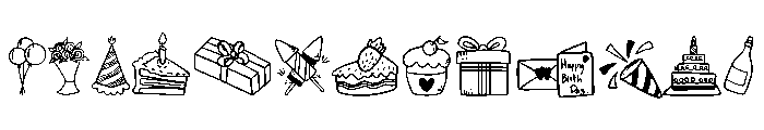 Birthday Joy Font UPPERCASE