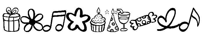 Birthday cute doodle Font OTHER CHARS