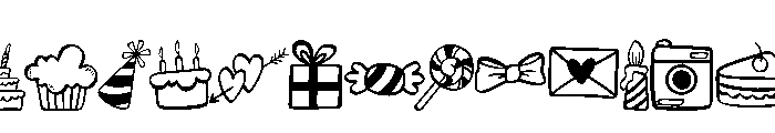 Birthday cute doodle Font UPPERCASE