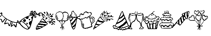 Birthday cute doodle Font UPPERCASE