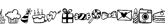 Birthday cute doodle FONT