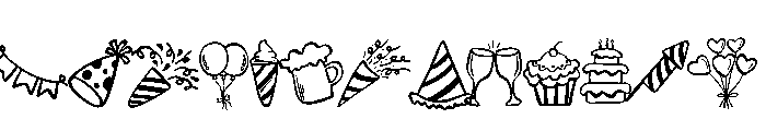 Birthday cute doodle Font LOWERCASE