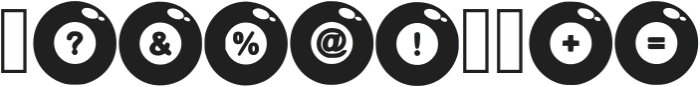 Billiard Ball Regular otf (400) Font OTHER CHARS