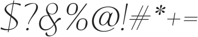 Bitra Thin Italic otf (100) Font OTHER CHARS