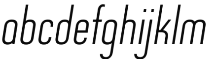 Bicicleta Light Oblique Font LOWERCASE