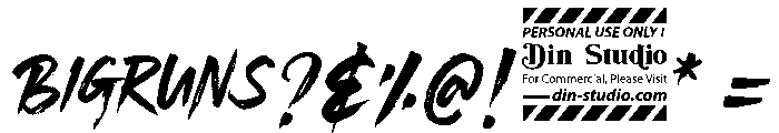 Bigruns Personal Use Only Reg Font OTHER CHARS