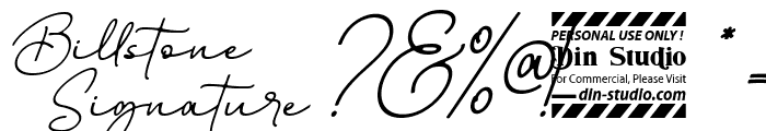 Billstone Signature Personal Use Only Font OTHER CHARS