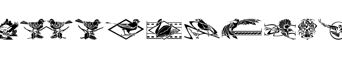 Bird Stencil Design II Font LOWERCASE