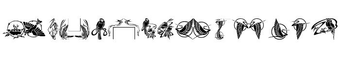 Bird Stencil Design Font LOWERCASE