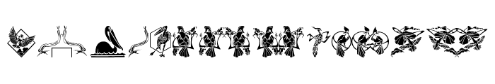 Bird Stencil Design Font LOWERCASE