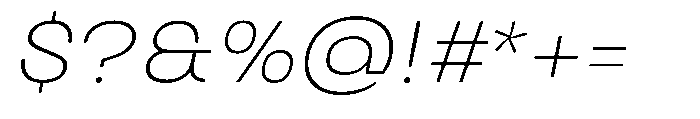 Biarty Extra Light Oblique Font OTHER CHARS