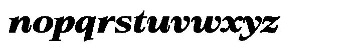 Bigdora Contrast Extra Bold Expanded Italic Font LOWERCASE