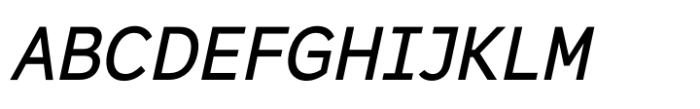 Binomic Slanted Regular Font UPPERCASE