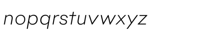 Biofolio Ultimate Extra Light Italic Font LOWERCASE
