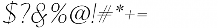 Bitra Thin Italic Font OTHER CHARS