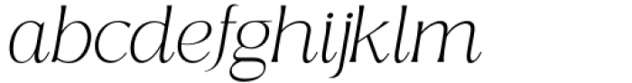 Bitra Thin Italic Font LOWERCASE