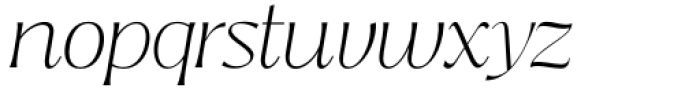 Bitra Thin Italic Font LOWERCASE