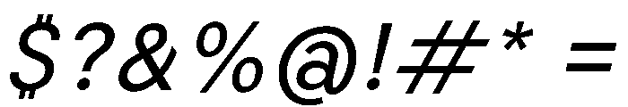 BiancoSans Italic Font OTHER CHARS