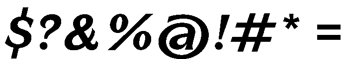 BiancoSerif BoldItalic Font OTHER CHARS