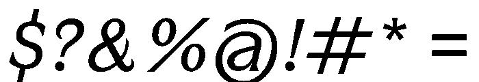 BiancoSerif Italic Font OTHER CHARS