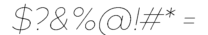 Bill Corporate Thin Italic Font OTHER CHARS