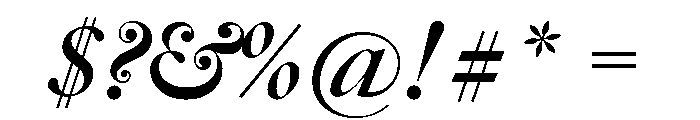 Big Caslon CC Black Italic Font OTHER CHARS