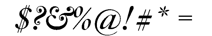 Big Caslon CC Bold Italic Font OTHER CHARS